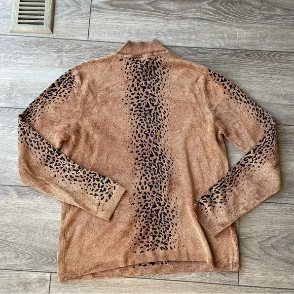 Vintage Tradition Leopard  Print Soft High Neck Sweater - Picture 12 of 15